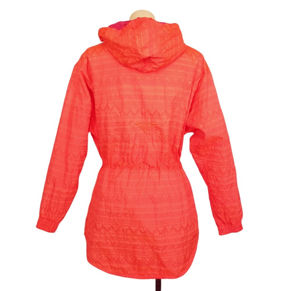 Skyr Vintage 80's Neon Lightweight Windbreaker Ski Jacket Orange Sz 8 - Picture 5 of 11